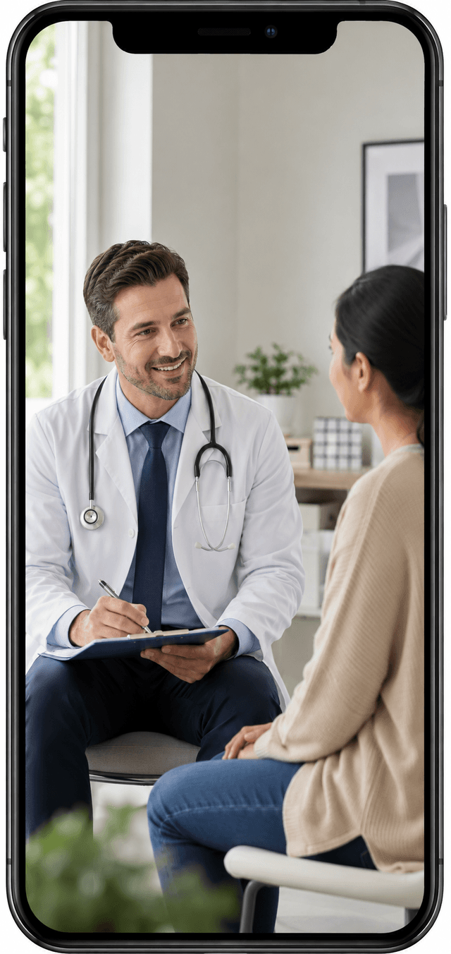 Healthcare professional on telemedicine platform