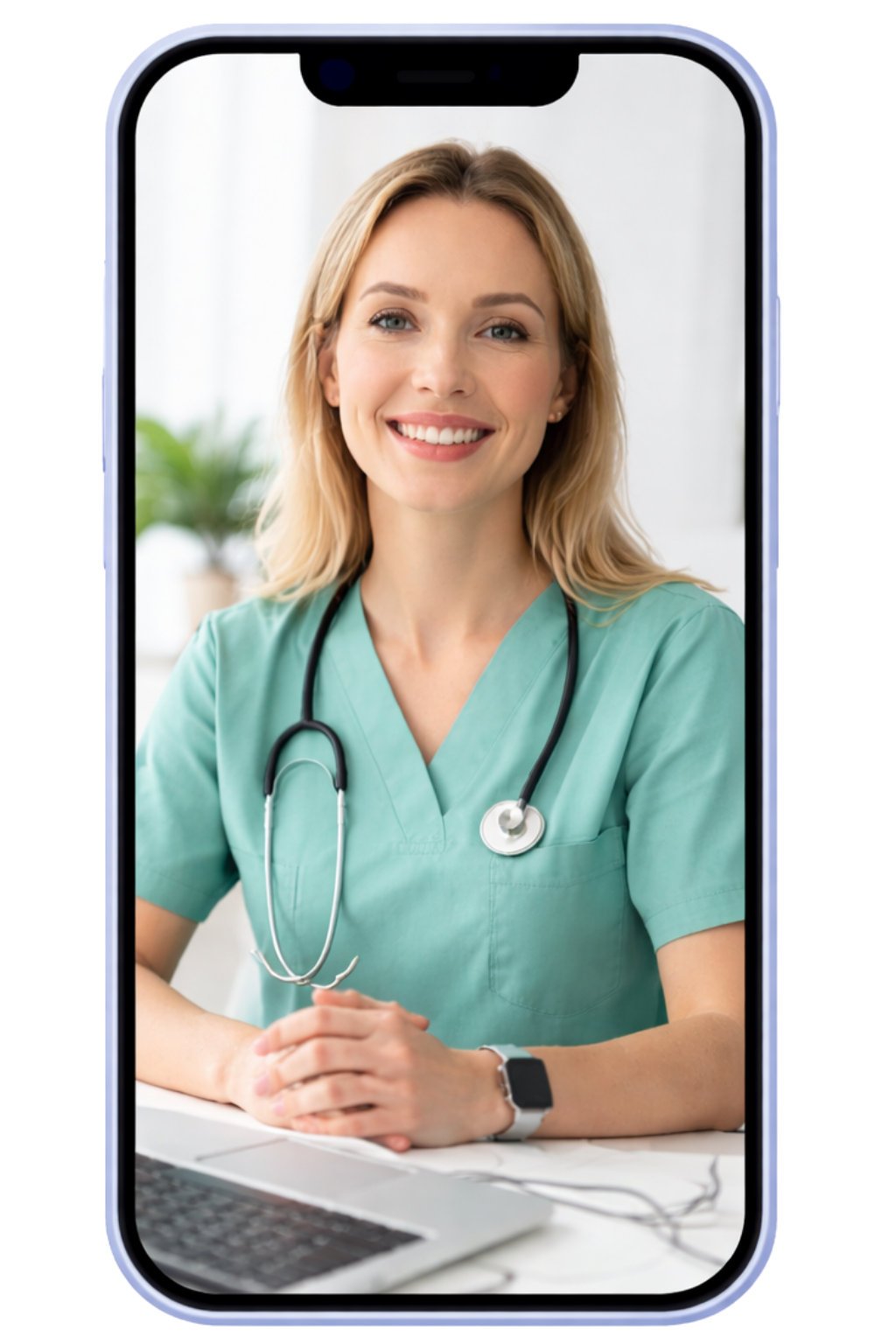 Healthcare professional during telemedicine consultation